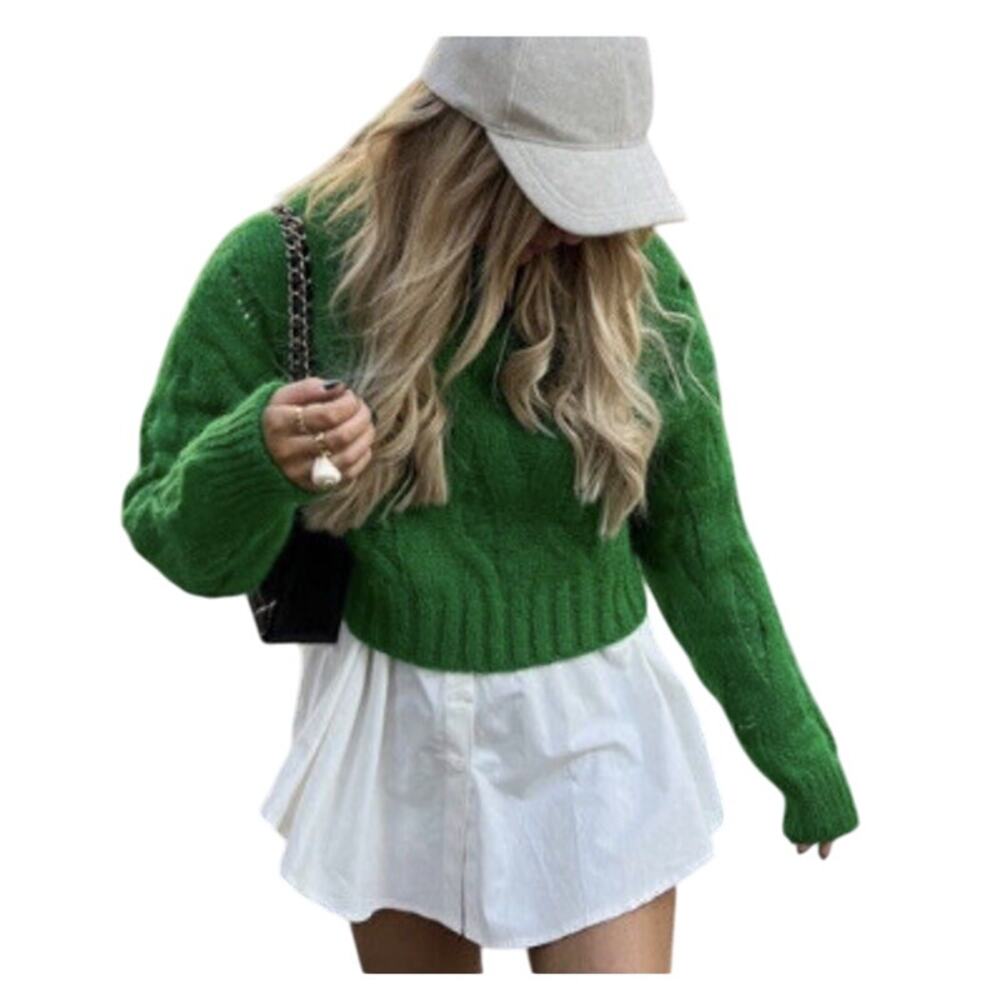 Zara Green Cowl Neck Sweater